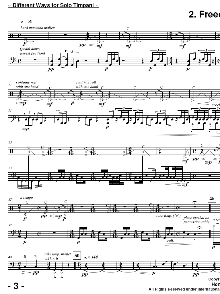 Different Ways for Solo Timpani