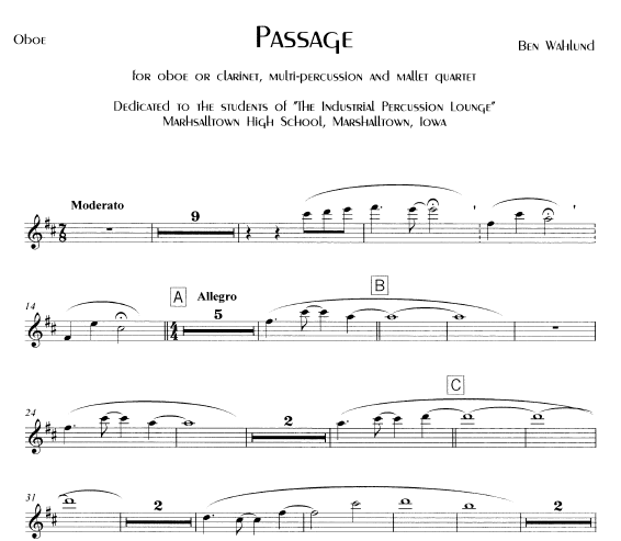 Passage, Oboe excerpt