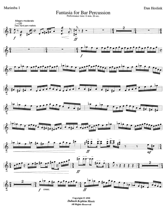 Fantasia for Bar Percussion - Eight Players