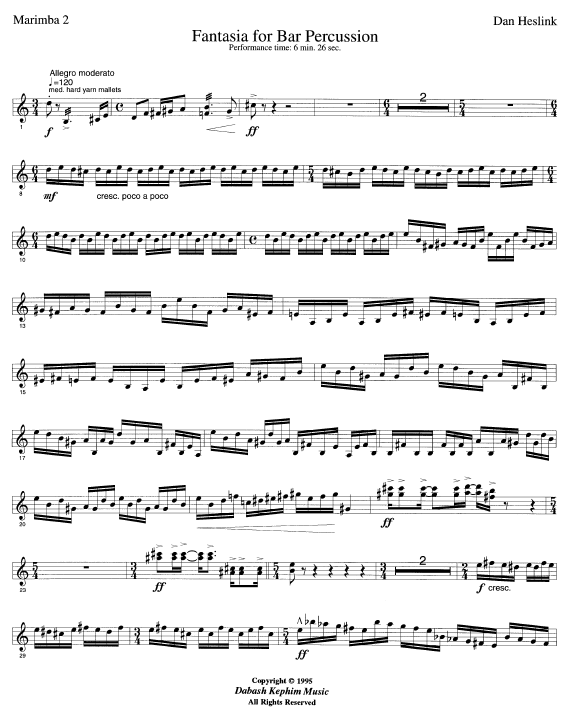 Fantasia for Bar Percussion - Eight Players