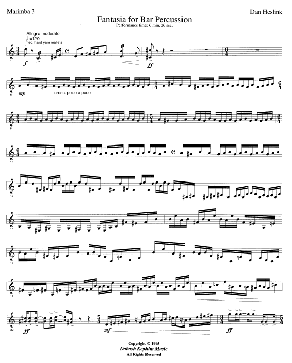 Fantasia for Bar Percussion - Eight Players