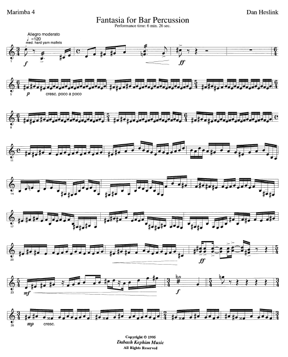 Fantasia for Bar Percussion - Eight Players