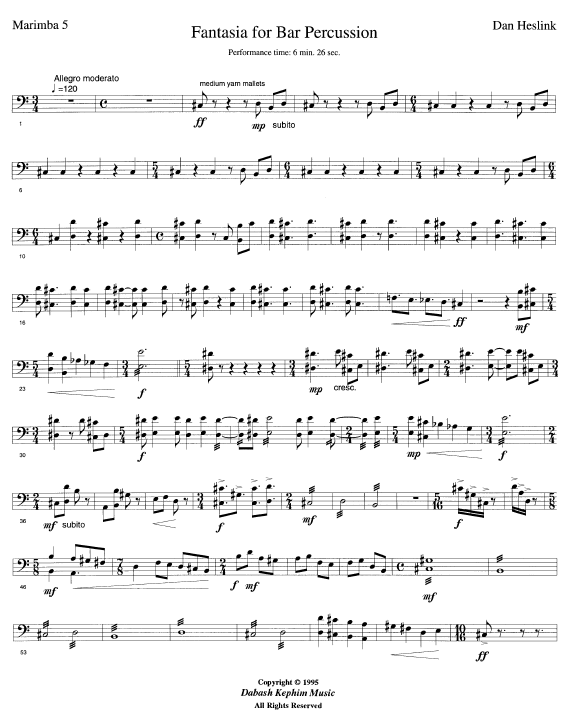 Fantasia for Bar Percussion - Eight Players