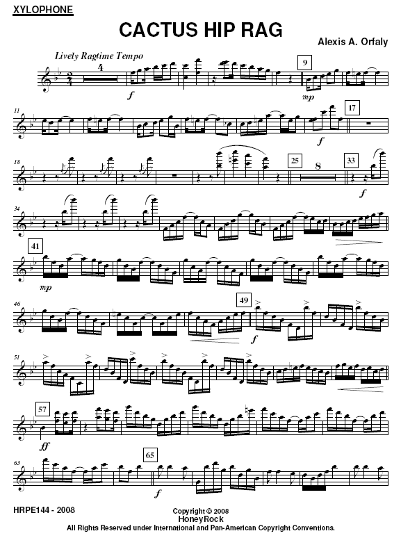 Cactus Hip Rag for Percussion Quintet