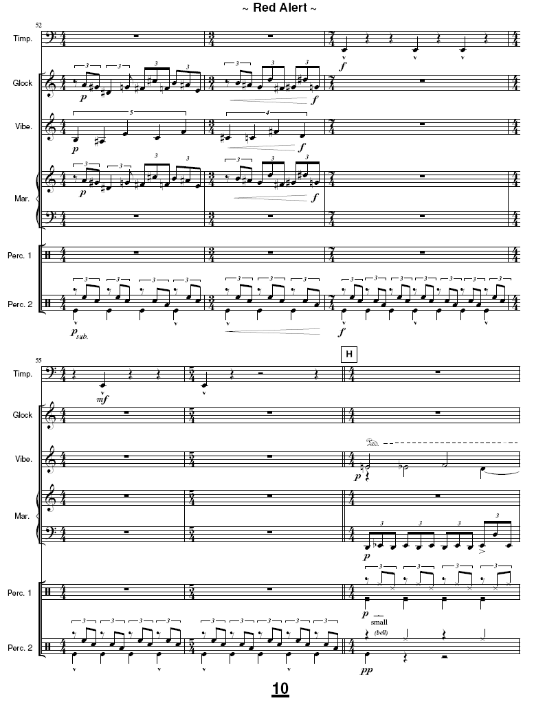 Red Alert for Percussion Ensemble - Eight Players