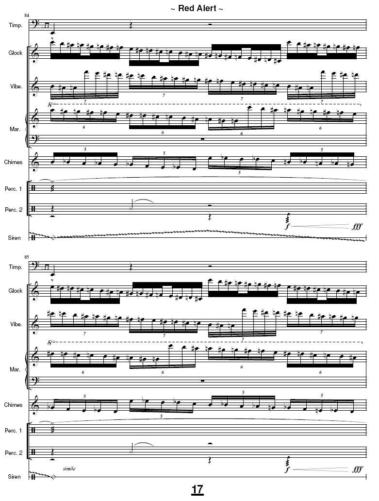 Red Alert for Percussion Ensemble - Eight Players