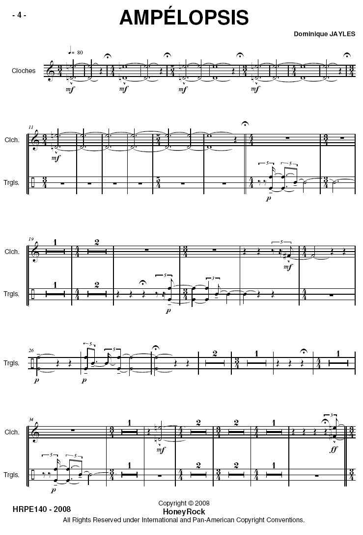 AMPÉLOPSIS for Percussion Ensemble - Six players