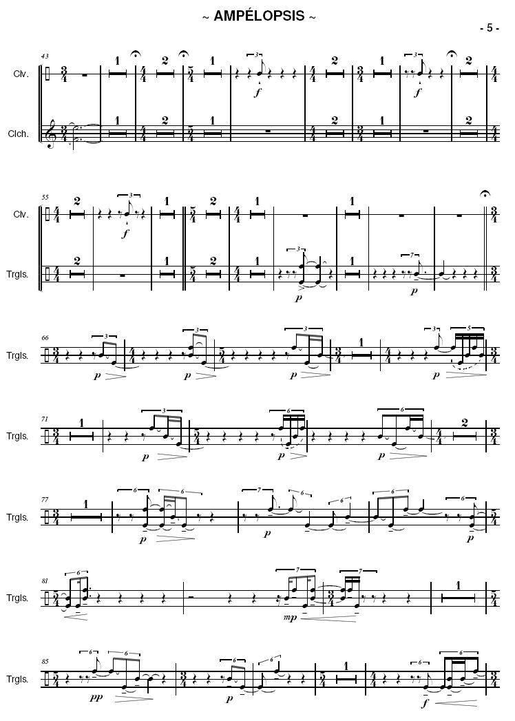 AMPÉLOPSIS for Percussion Ensemble - Six players