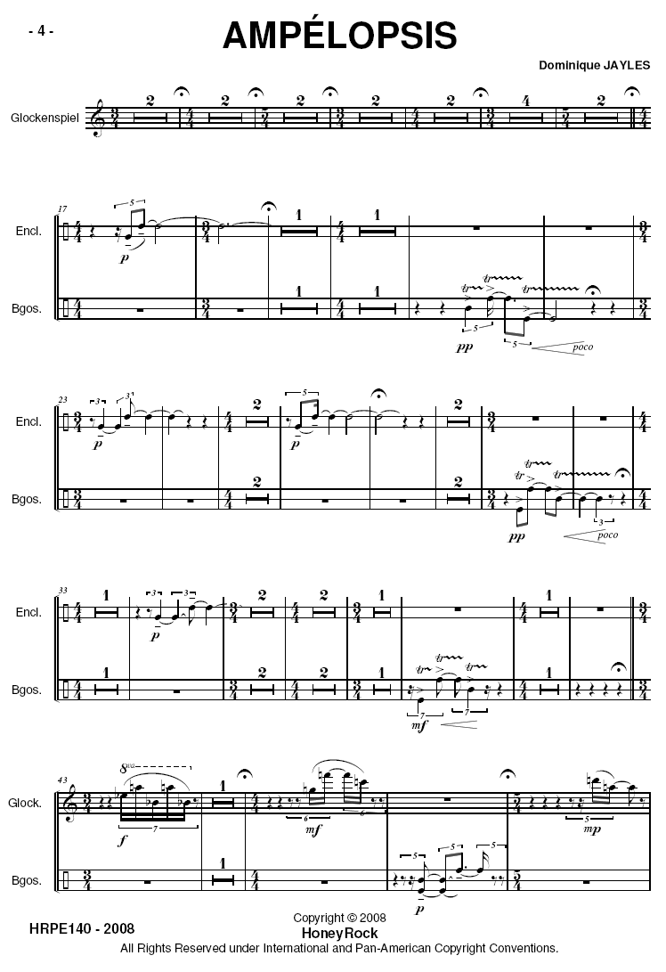 AMPÉLOPSIS for Percussion Ensemble - Six players