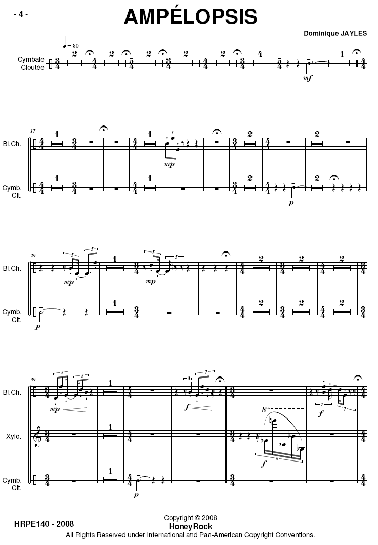 AMPÉLOPSIS for Percussion Ensemble - Six players