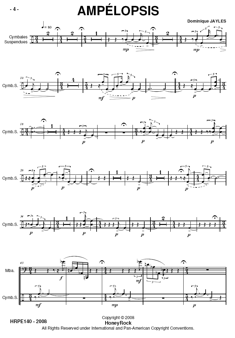 AMPÉLOPSIS for Percussion Ensemble - Six players