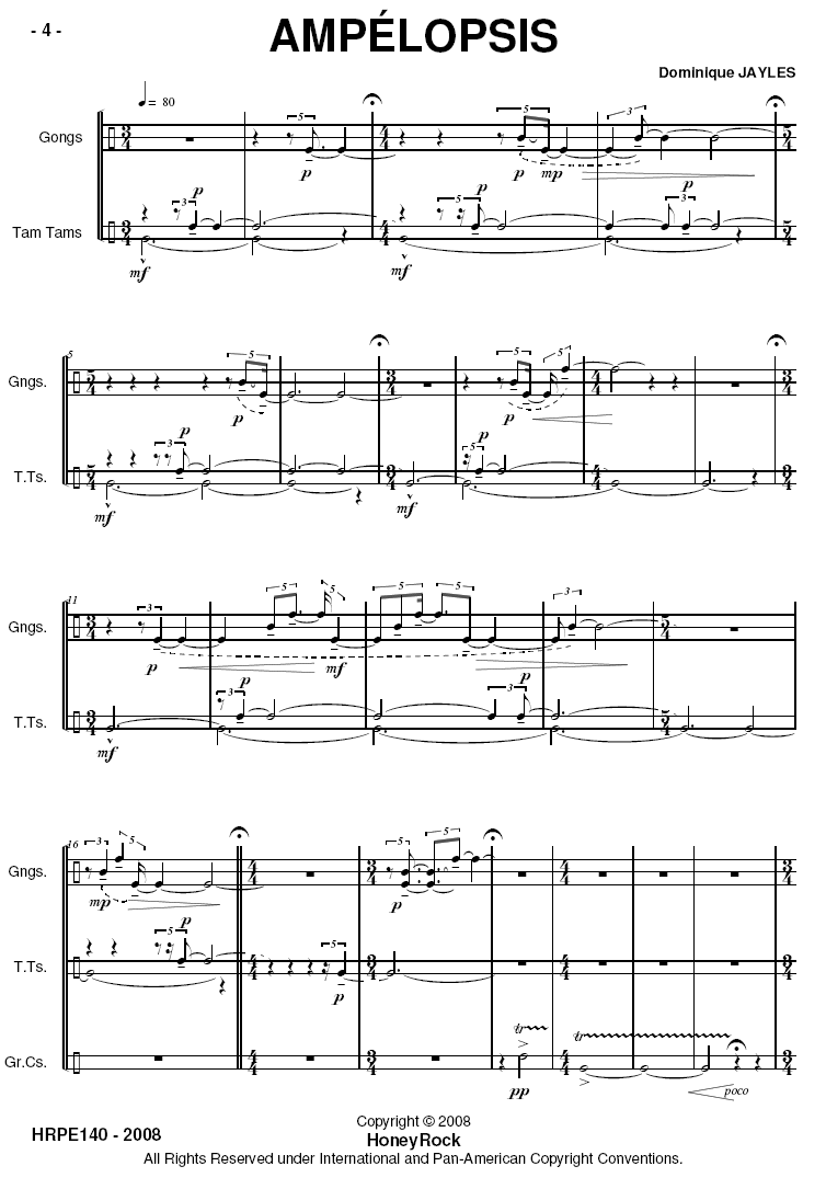 AMPÉLOPSIS for Percussion Ensemble - Six players