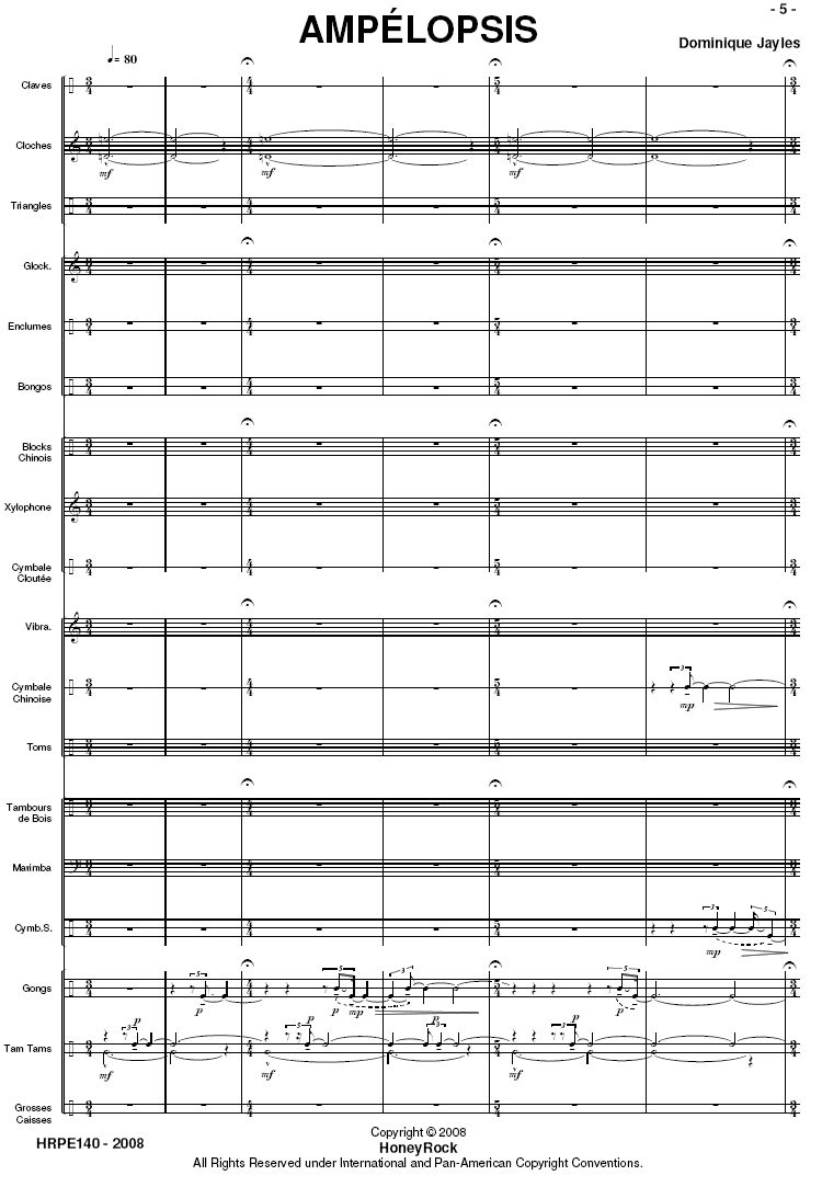 AMPÉLOPSIS for Percussion Ensemble - Six players