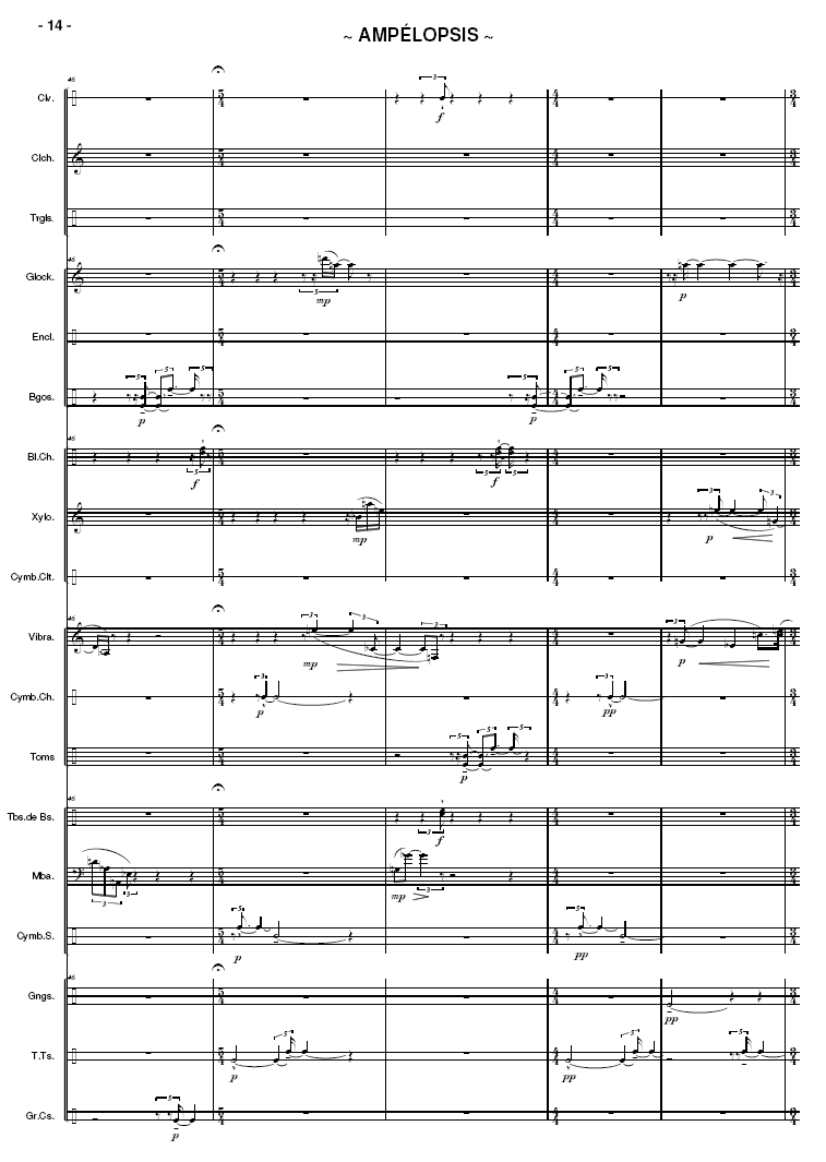 AMPÉLOPSIS for Percussion Ensemble - Six players