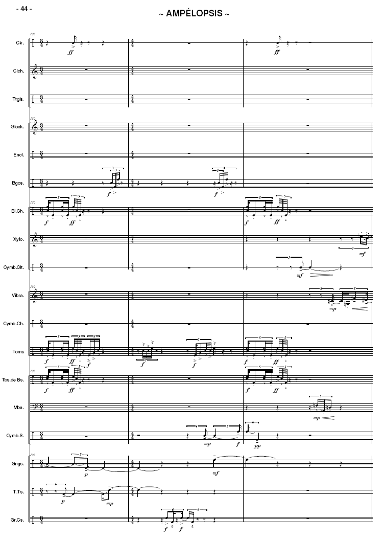 AMPÉLOPSIS for Percussion Ensemble - Six players