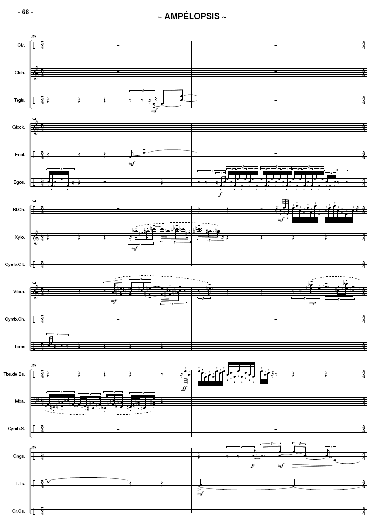 AMPÉLOPSIS for Percussion Ensemble - Six players