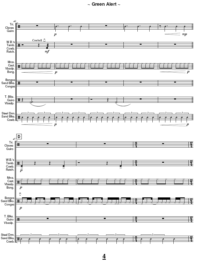 Green Alert for Percussion Ensemble - Six Players