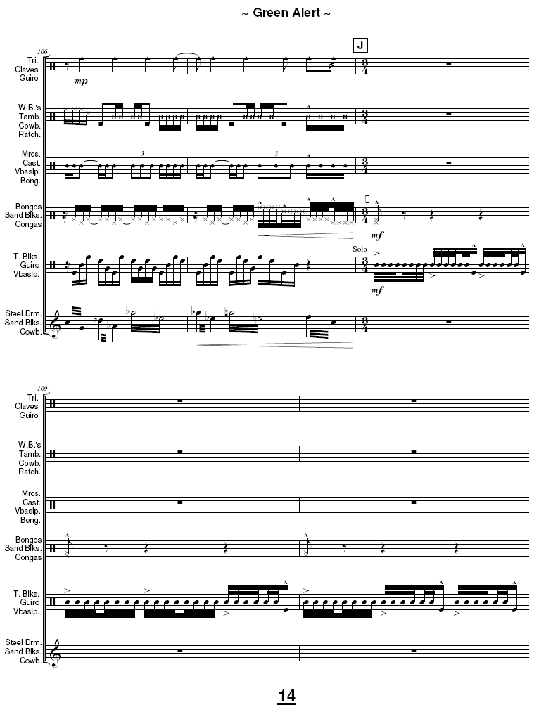 Green Alert for Percussion Ensemble - Six Players