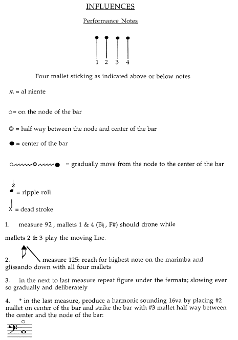 Influences for Solo Marimba