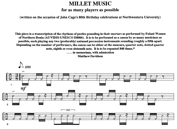 Millet Music for Percussion Ensemble