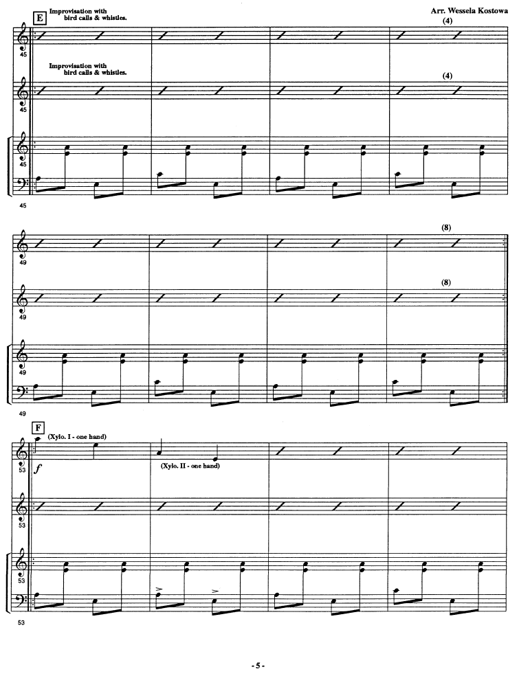 The Lark, Rumanian folksong - arranged for Percussion Ensemble