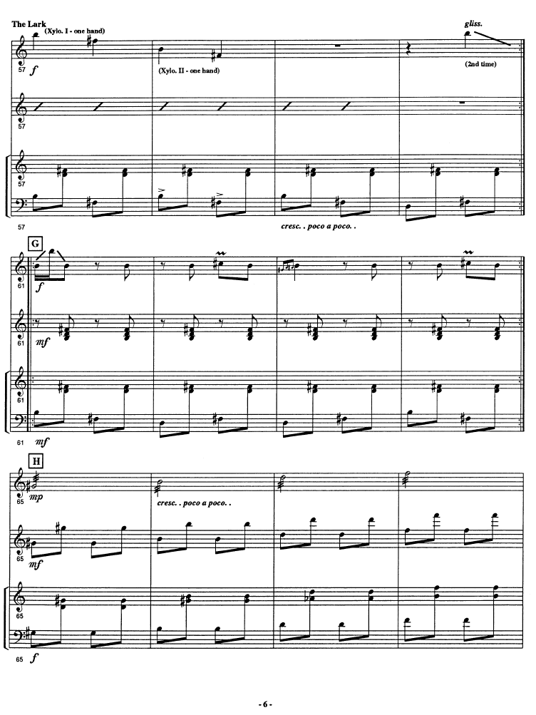 The Lark, Rumanian folksong - arranged for Percussion Ensemble