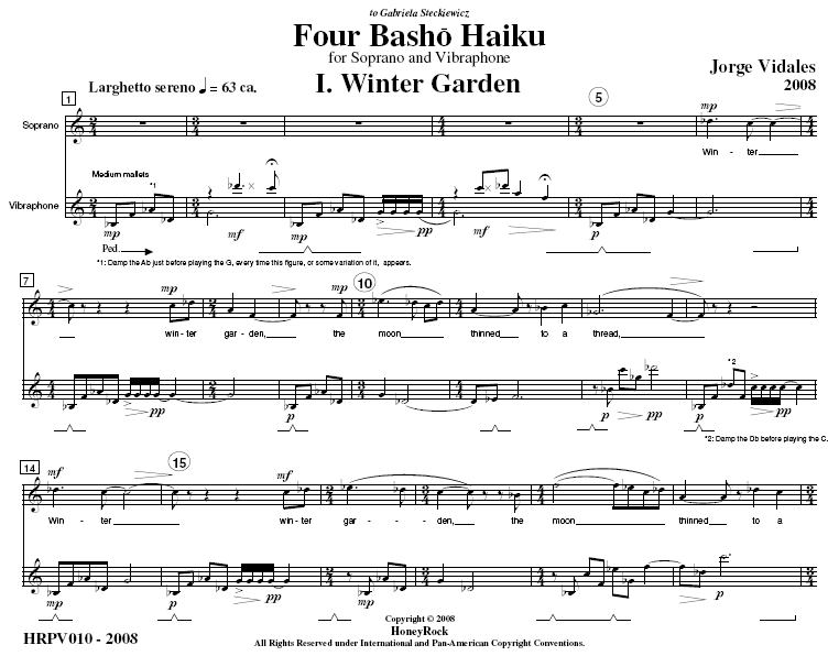 Four Bashō Haiku for Soprano and Vibraphone