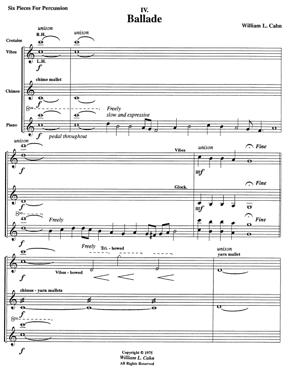 Six Pieces for Percussion