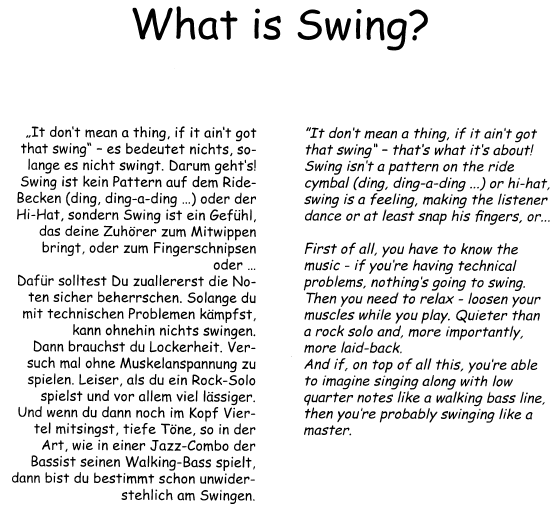 SPOTLIGHTS 1, Score Sample "What is Swing?"