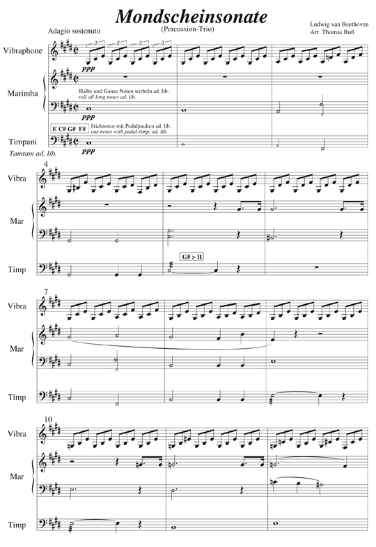 Romantic Rhythms, Score Sample - "Moonlight Sonata"