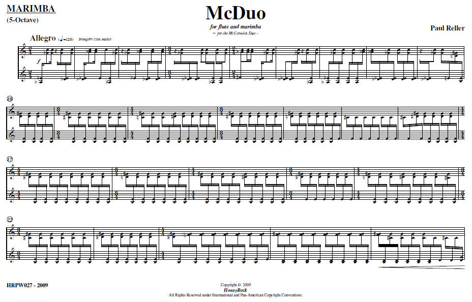 McDuo, score sample (Marimba)