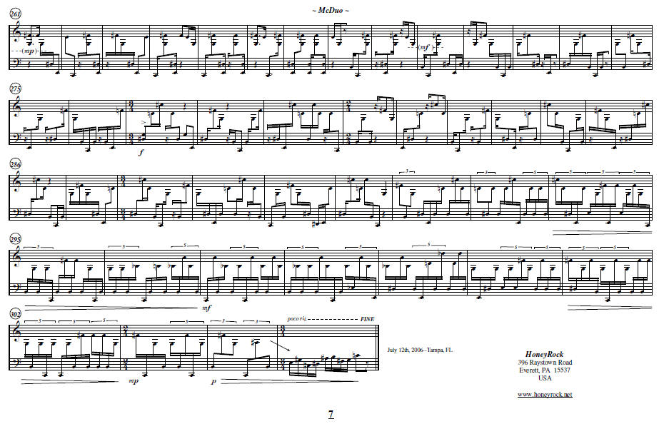 McDuo, score sample (Marimba)