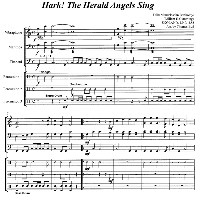 CHRISTMAS TREEos, Hark! The Herald Angels Sing score sample