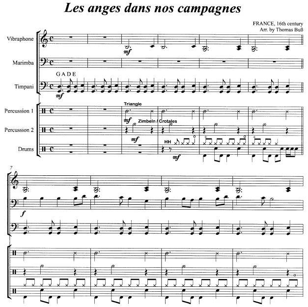 CHRISTMAS TREEos, Les anges dans nos campagnes score sample