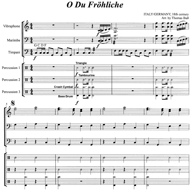 CHRISTMAS TREEos, O Du Frohliche score sample