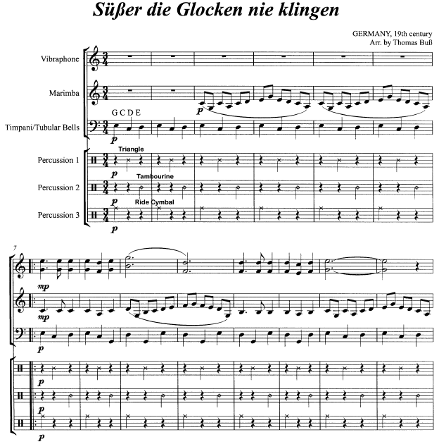 CHRISTMAS TREEos, Suser die Glocken nie klingen score sample