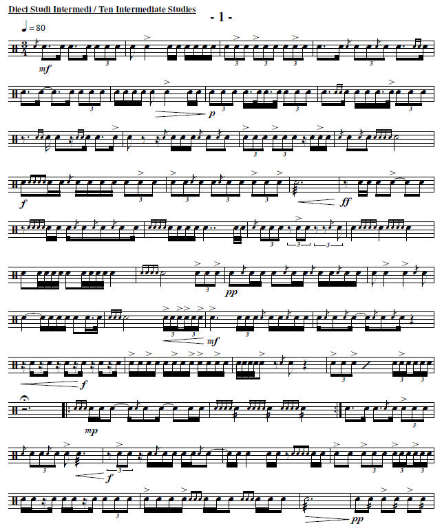 Snare Drum Solo 1 - Ten Intermediate Studies