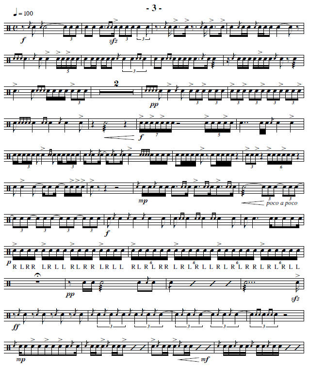 Snare Drum Solo 3 - Ten Intermediate Studies