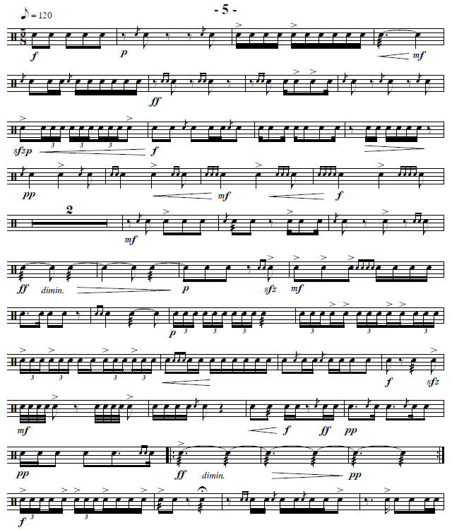 Snare Drum Solo 5 - Ten Intermediate Studies