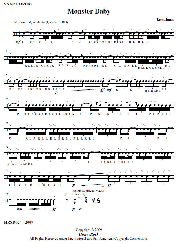 Monster Baby: Snare Drum Solo, Brett Jones - Excerpt