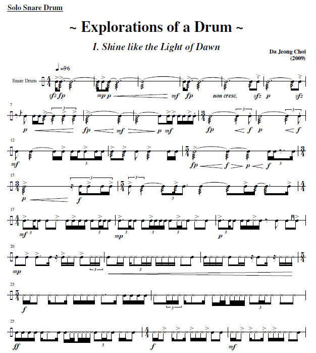 Explorations of a Drum, Da Jeong Choi