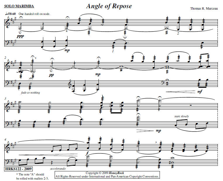 Angle of Repose - score excerpt