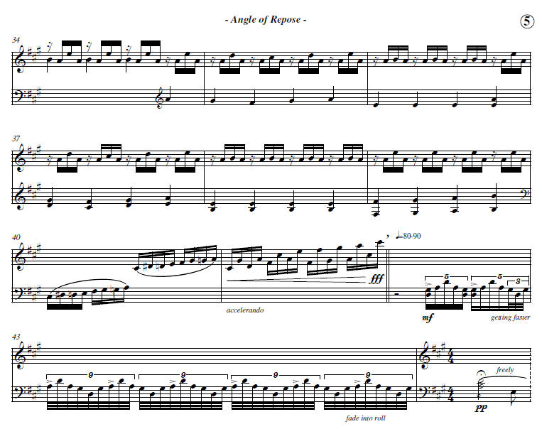 Angle of Repose - score excerpt