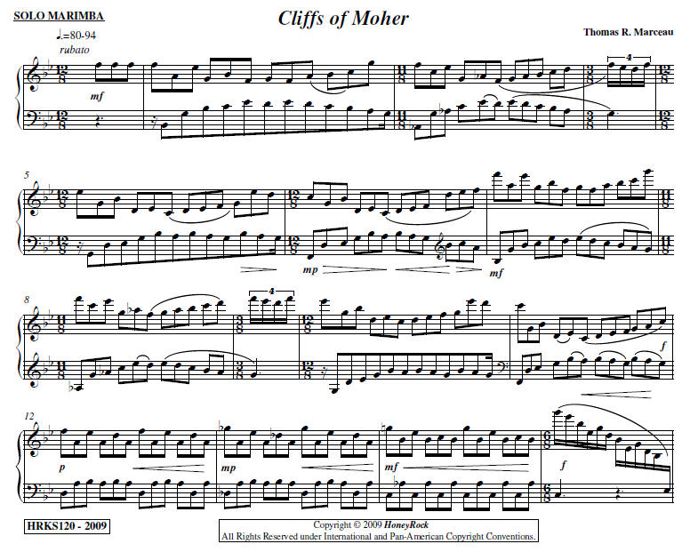 Cliffs of Moher - score excerpt