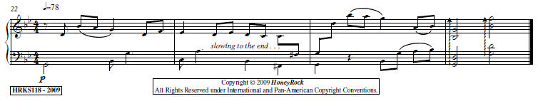 Suite for Sarah - Mvt. I, score excerpt