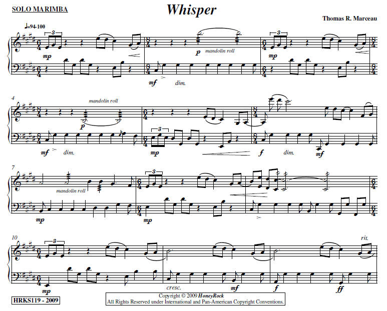 Whisper - score excerpt