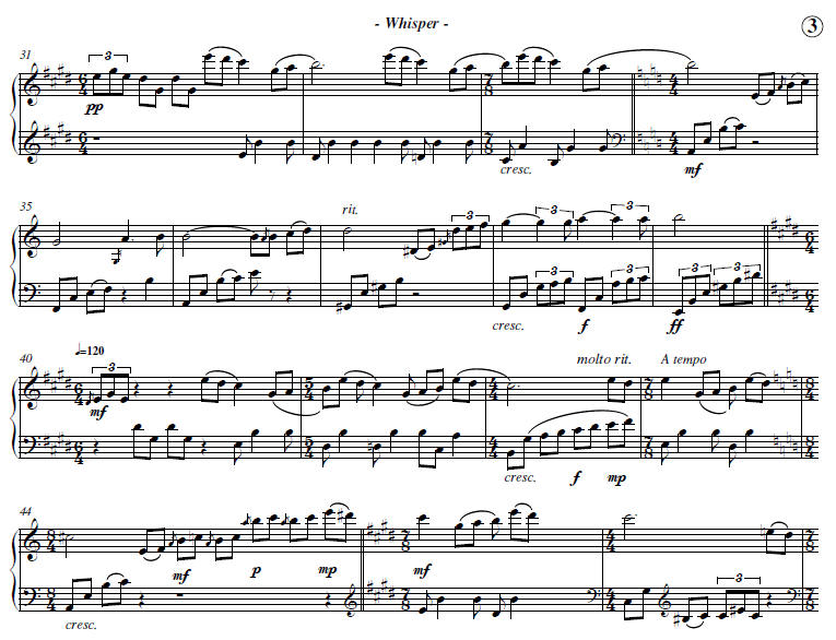 Whisper - score excerpt