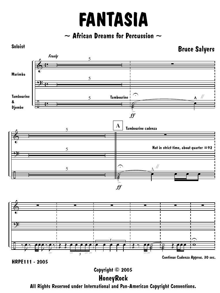 Fantasia: African Dreams for Percussion Ensemble