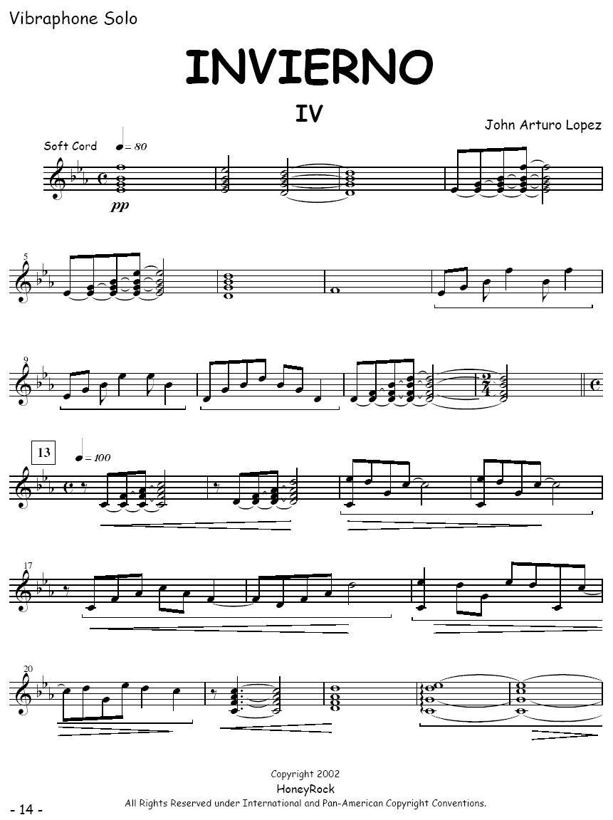 Las Estaciones Del Ao for Solo Marimba/Vibraphone