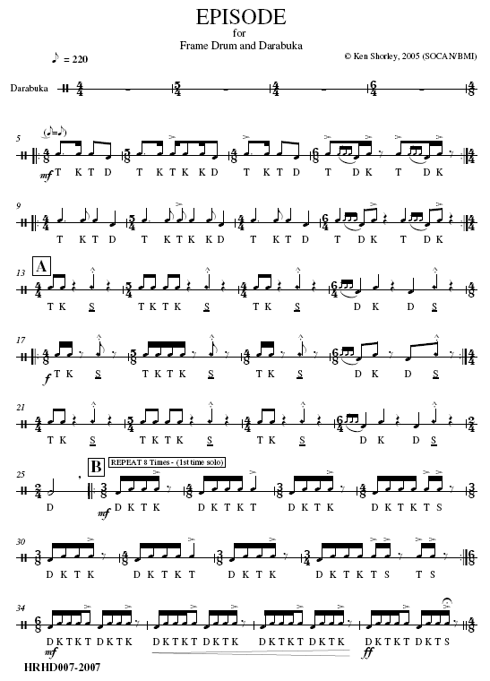 Prelude & Episode, Percussion Duet